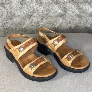 Ariat Stinson Camel Heeled Sandals Braided Leather Women's Size 6